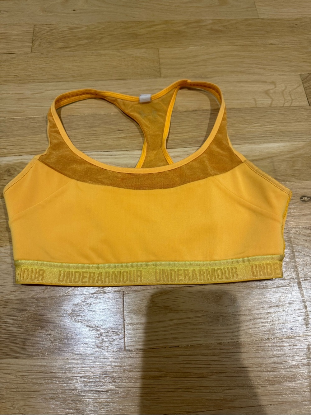 Under Armour Women's Yellow Racerback Swim Bikini Top